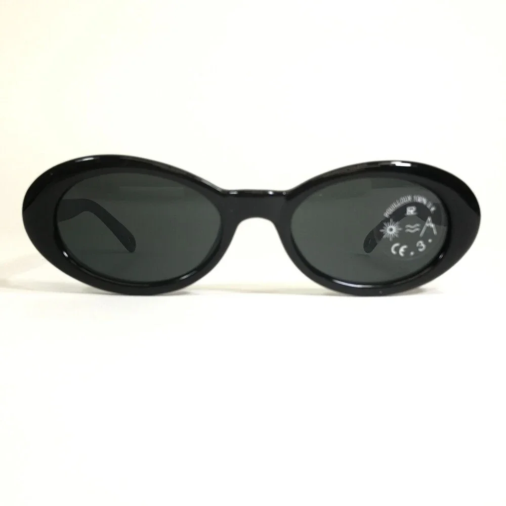 Vuarnet Kids Sunglasses B600 Black Round Frames with Black Lenses 48-18-110